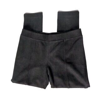 Andrew Marc Women's Faux Suede Pull On Straight Leg Pants Size XL Solid Black